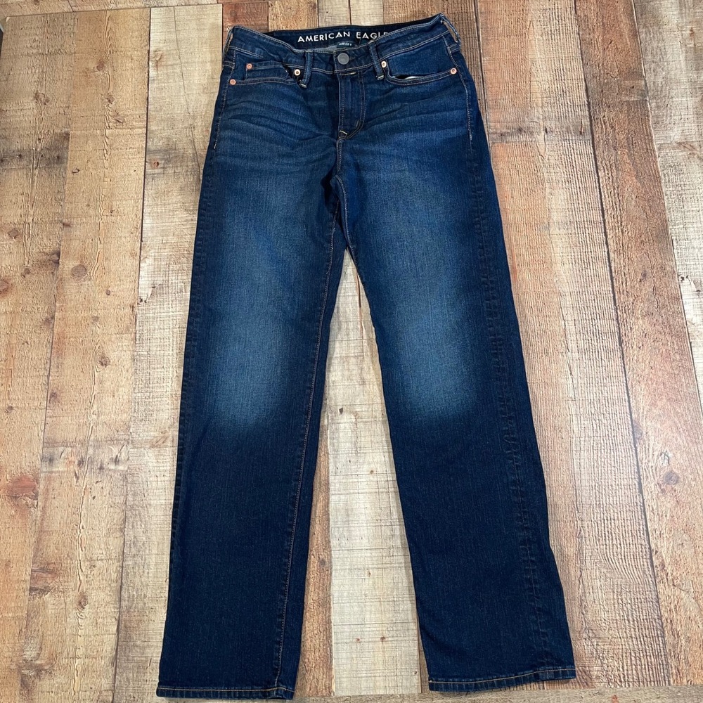 American Eagle Relaxed Straight Jeans Mens 29x32 Dark Wash Airflex+ Stretch
